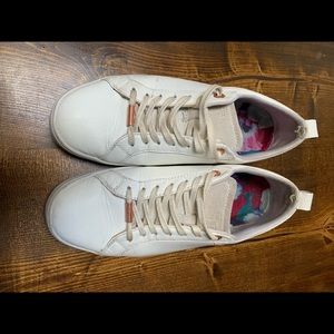 Ted Baker White Leather and Grey Suede Sneakers